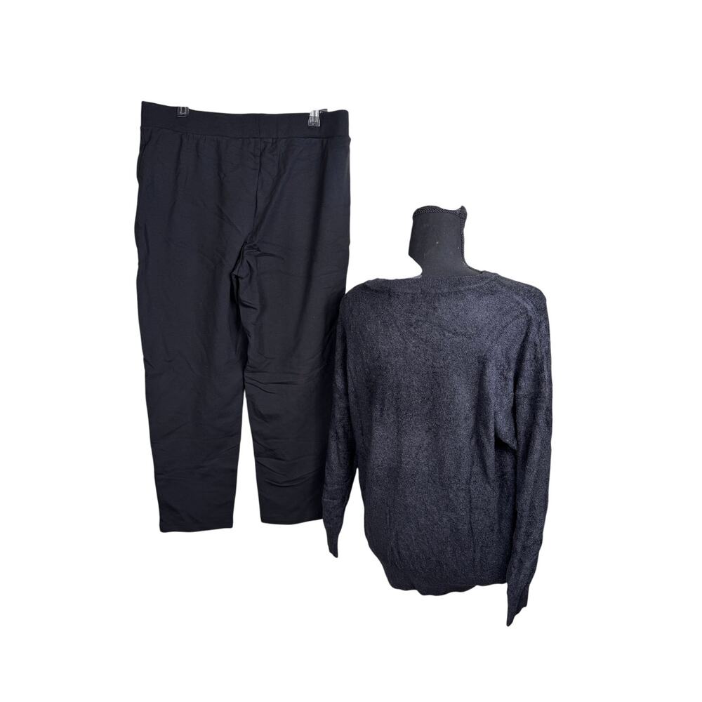 QVC Barefoot Dreams Lite Pullover & Straight Leg Pant NWT COLOR BLACK SIZE MP - Picture 3 of 11